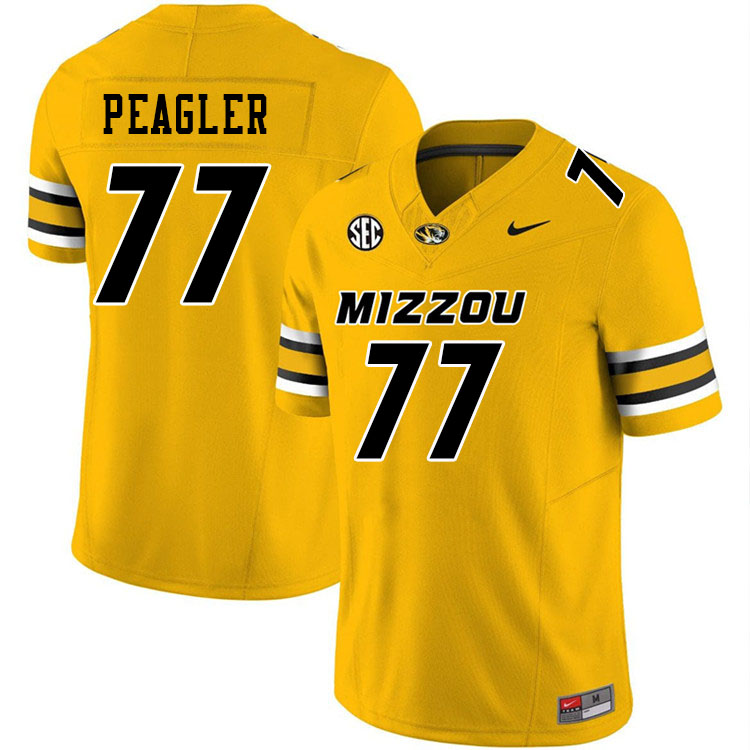 Men #77 Curtis Peagler Missouri Tigers College Football Jerseys Stitched-Gold